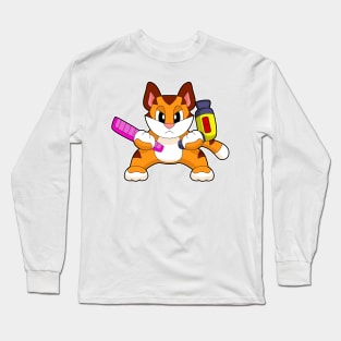 Tiger Hairdresser Comb Hair dryer Long Sleeve T-Shirt